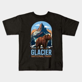 Glacier National Park Montana Grizzly Bear Kids T-Shirt